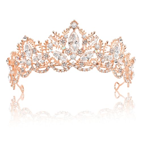 Coroa de princesa, coroa de vidro, coroa de diamantes de imitação para mulher, coroa de casamento, coroa de rainha acessórios para noiva Proms casamento princesa festas de aniversário coroa diadema