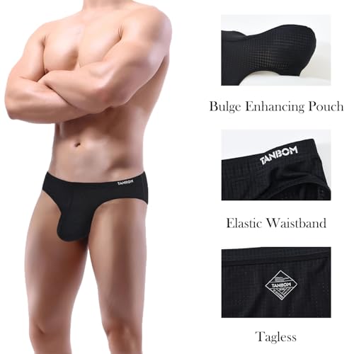 Mens Sexy Bulge Enhancing Briefs Low Rise Ice Silk Pouch Tagless Smooth Underwear Pack M L XL 2XL 3XL4