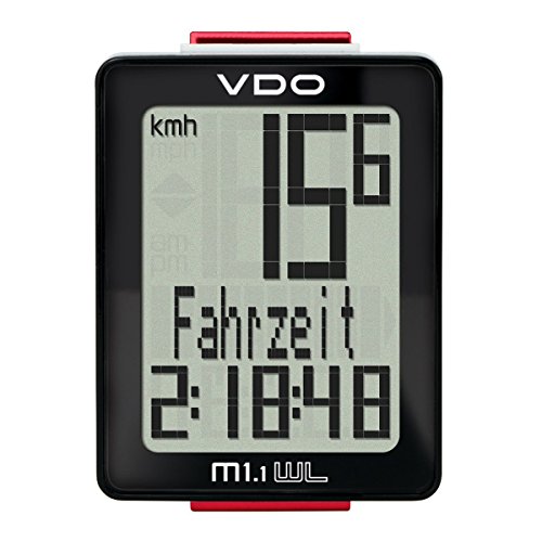 VDO M1.1 Funk-Fahrradcomputer Tacho, Schwarz, uni