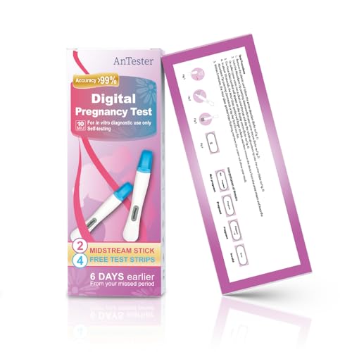 Image of 2X Early Digital Pregnancy Test Kit + 4X hcg Test Strips 10mIU /mL,at-Home Pregnancy Test Kit for Women with Easy-to-Read Results