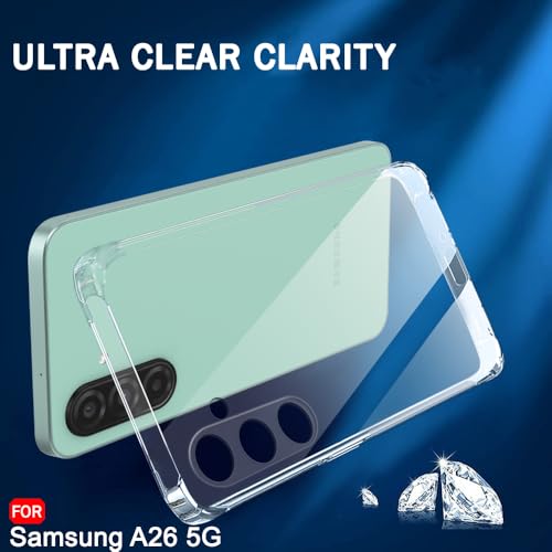 Image of TheGiftKart Back Cover Soft Case for Samsung Galaxy A26 5G | Best Camera Protection | Inbuilt Dust Plugs & Anti-Slip Grip | Ultra Clear Slim Back Cover Case for Samsung A26 5G (Silicone, Transparent)