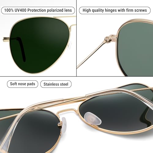 Image of Pro Acme Aviator Sunglasses for Men Women Classic Polarized UV400 Protection