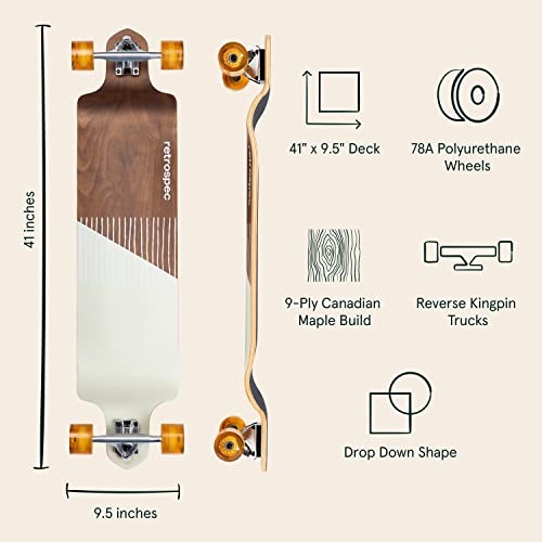Retrospec Tidal 41-Inch Drop-Down Longboard Skateboard Complete 41-Inch #TOP1