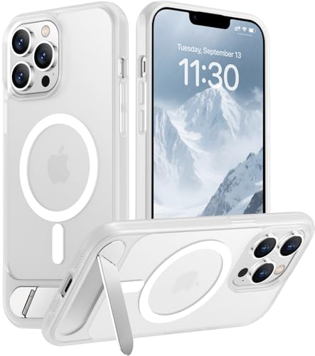 Image of Magnetic Compatible with iPhone 13 Pro Case, [Built-in Invisible Kickstand][Compatible with MagSafe] [Military Grade Shockproof] Slim Translucent Matte Phone Case for iPhone 13 Pro 6.1 inch