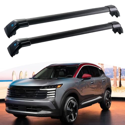 2PCS Crossbar Cross Bar Fit for Nissian Kicks SR P16 2025 2026 Aluminum Luggage Cargo Carrier Roof Rack Rails Anti-Theft Locks Lockable
