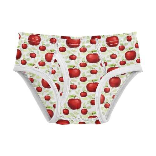 Boys' Exclusive Briefs Toddler Underwear 95% Combed Cotton Boxerbriefs 2T Apples Pattern 99