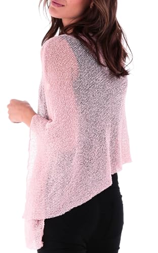 Image of SHU-SHI Womens Sheer Knit Poncho Shrug Lightweight Cover Up One Size Fits Most