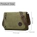 ZHIERNA Umhängetasche für Herren und Damen, Canvas Messenger Bag, Vintage schultertasche für 13,3-Zoll-Laptops, Geeignet für Arbeit und Reisen (Olivgrün)