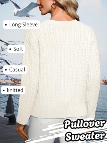 Women's Dressy Fitted Cable Knit Sweater Lightweight Soft Classic Casual Pullover Trendy Fall Outfits3