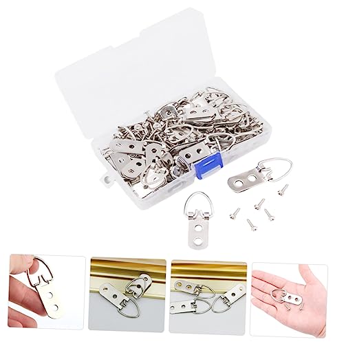 Image of 50pcs d Picture Hangers Metal Hooks for Hanging Artwork Hardware for Easy Installation Plaster Walls for Photos Paintings and Exhibitions