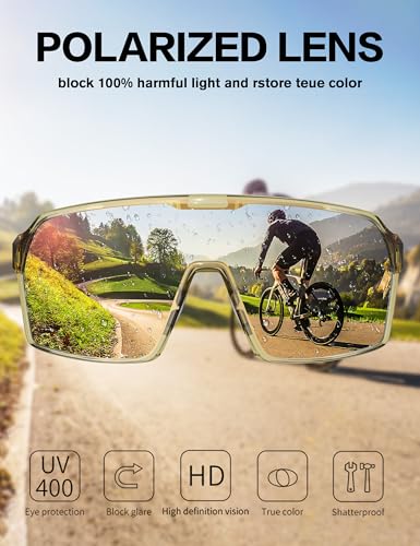 Image of BIRCEN Polarized Baseball Sunglasses for Sports: TR90 Lightweight Running Sunglasses Cycling Glasses for Outdoor Runners MTB