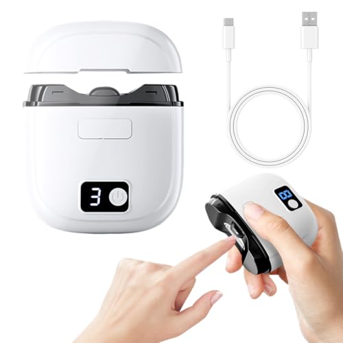 Cortauñas Electrico,Cortauñas Electrico 2 en 1 Con luz LED y Cargador USB Corta Uñas Adulto,Carga USB, Sin Ruido, uñas pulido automático,Segura Cortauñas,para mujeres, hombres, ancianos