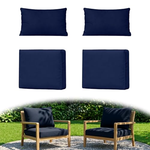 Huasperozi 4Pcs Outdoor Cushion Covers with Zipper, Water-Resistant Patio Cushion Covers Max Compatible 24"X24"X4" Cushion, Full Coverage, Non-Stretch, UV-Resistant, Washable, Only Cover by Huasperozi - Used condition - US$27.63