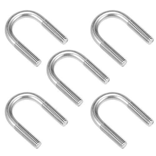 uxcell U-Bolts 5pcs 1"(24mm) Inner Width 49mm Length M8-1.25x49mm 304 Stainless Steel U-Bolt Fastener for 22mm Pipe Dia
