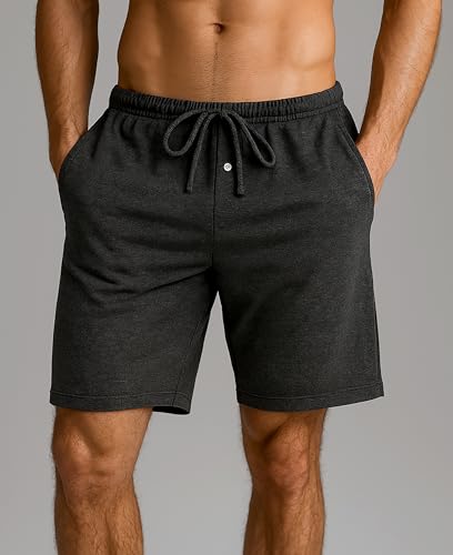 Andrew Scott Men's Executive Soft Peach Fleece Sleep Shorts |All Season Drawstring Lounge Pj Jams |Multi Packs3