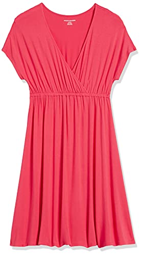 Image of Amazon Essentials Women's V Neck Elastic Waist Surplice Dress (Available in Plus Size)