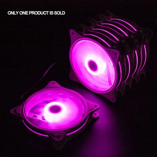 Pack de 2 ventiladores de 12 cm silenciosos con iluminación LED rosa 5
