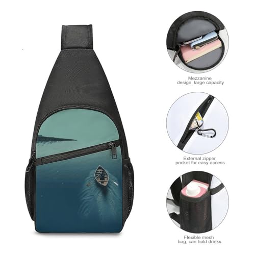 Mochila deportiva de hombro cruzado casual para senderismo miniatura 5
