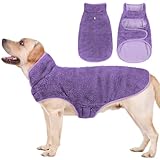 Malier Dog Winter Coat, Reversible Fleece Dog Cold Weather Coats, Windproof Warm Snow Puppy Jacket Vest Pet Clothes for Small Medium Large Dogs (Purple, Medium)