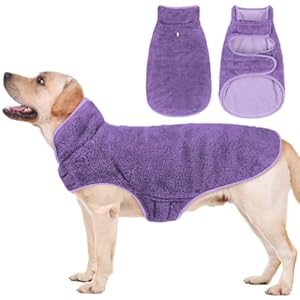 Malier Dog Winter Coat, Reversible Fleece Dog Cold Weather Coats Dog Jacket for Dogs, Windproof Warm Dog Coat Snow Dog Jacket Vest Pet Dog Clothes for Small Medium Large Dogs (Purple, X-Small)