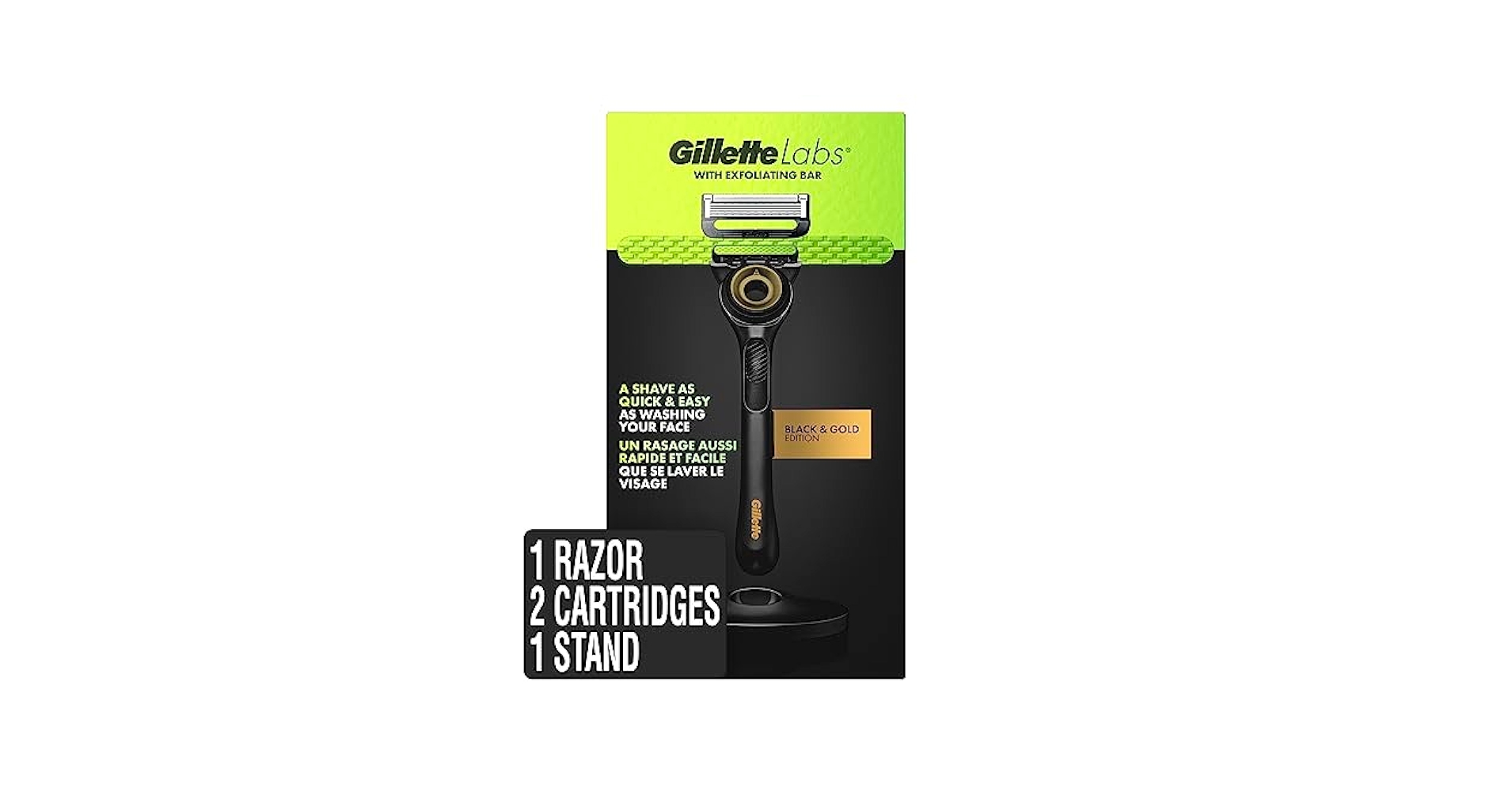 10【新品12個】Gillette Labs BLACK & GOLD GilletteLabs Exfoliating Bar Razor Black and Gold Edition (2