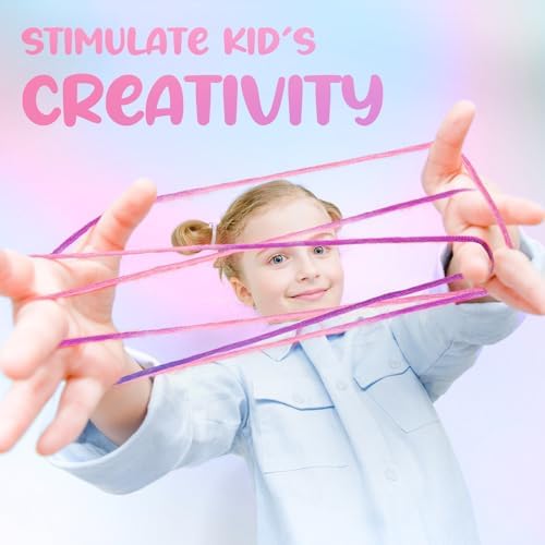 Cikyner Finger Twist, Pack of 8 Finger Games 2 m Long 2 mm Diameter Thread Games for Children with Instructions Polyester Purple Finger Twist Ideal for Gifts for Girls and Boys for Birthday, Easter