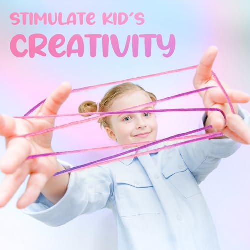 Cikyner Finger Twist, Pack of 8 Finger Games 2 m Long 2 mm Diameter Thread Games for Children with Instructions Polyester Purple Finger Twist Ideal for Gifts for Girls and Boys for Birthday, Easter