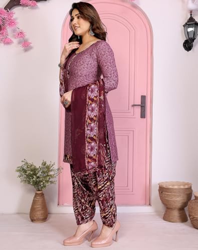 Image of Priyashi Women Unstiched Crepe dress materials | Crepe Salwar Suit for women with dupatta | suit material for women unstitched