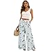 Women Summer Floral Boho Wide Leg Pants Casual Flowy Palazzo Pant High Waisted Loose Trousers Cruise Outfits