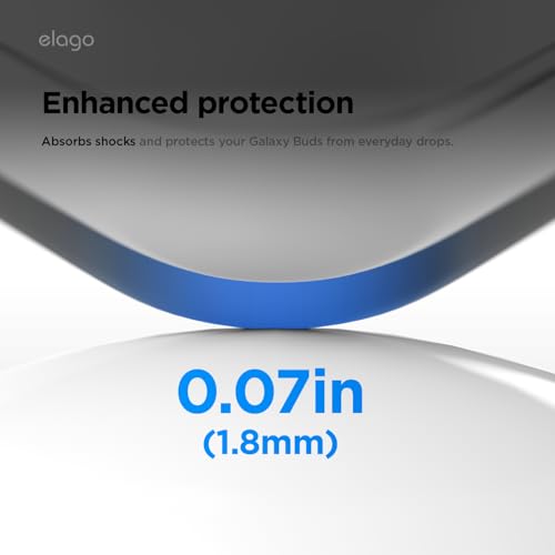 Image of elago Premium Silicone Case with Carabiner, Compatible with Samsung Galaxy Buds 4 Pro Case & Galaxy Buds 4 Case, Full Protection, Wireless Charging, Headphone Accessories, for Men, Women (Black)