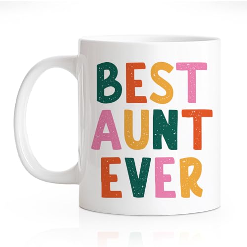 RZHV Best Aunt Ever 11 Oz Mug, Funny Floral Coffee Gift