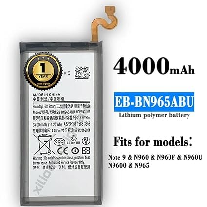 Image of EB-BN965ABE Battery for Samsung Galaxy Note 9 / N960 / N9600 / SM-N9600 / SM-N960F Battery with 1 Year Warranty** (V206)