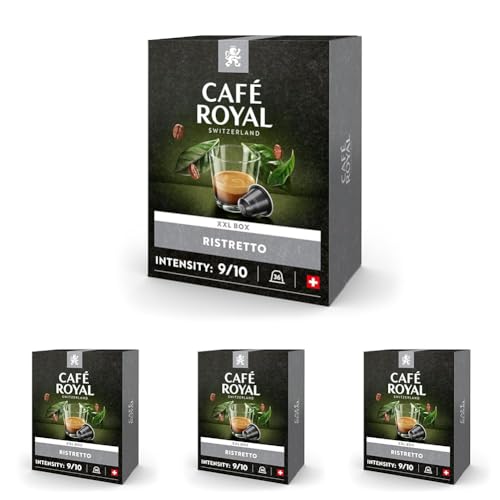 Café Royal Ristretto 36 Capsules pour Cafetière à Café Nespresso - Intensité 9/10 - Capsules de Café en Aluminium certifiées UTZ (Lot de 4)
