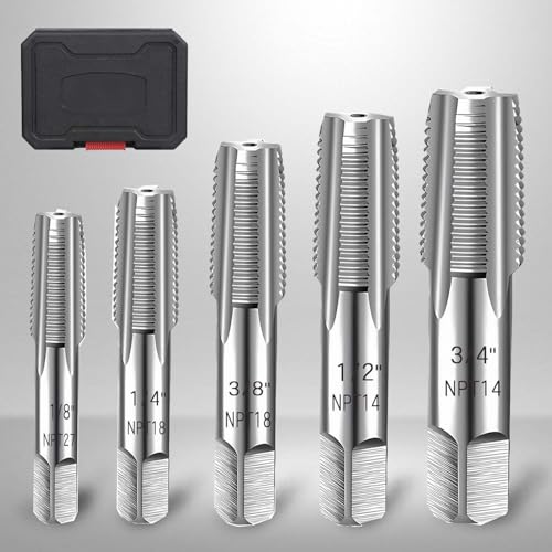 SQLMLZ 5-Piece NPT Pipe Tap Set,Sizes Includes 1/8