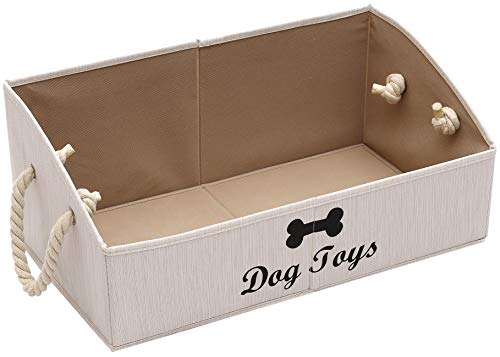Xbopetda Cajas de Almacenamiento para Juguetes de Perro Grandes – Cajas organizadoras trapezoidales de Tela Plegable con Mango de Cuerda de algodón, Cesta Plegable para Perro