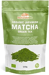 Japanese Organic Matcha Green Tea Powder - Premium Grade - 100g. Tea Produced in Japan, Uji, Kyoto. Use for Drinking, Cooking, Baking, Smoothie Making and with Milk. Vegan & Vegetarian Friendly