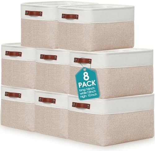 Amazon.com: Uiifan 8 Pack 16 x 12 x 10 Inch Large Storage Baskets ...