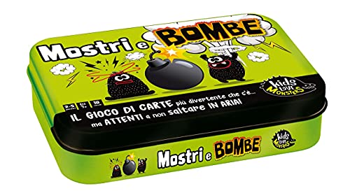 Liscianigiochi- Kids Love Monsters Mostri e Bombe Card Game Display 12, Colore, 89468
