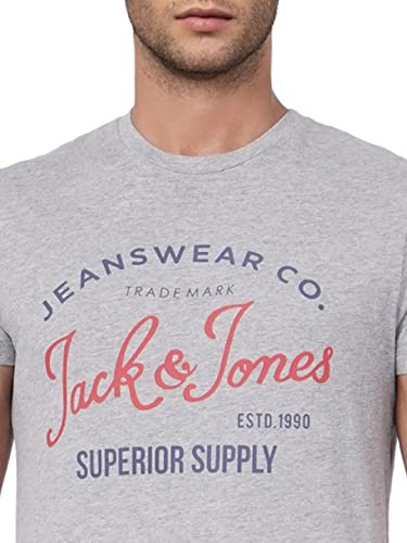 Image of JACK & JONES Men's Printed Slim Fit Crew Neck T-Shirt