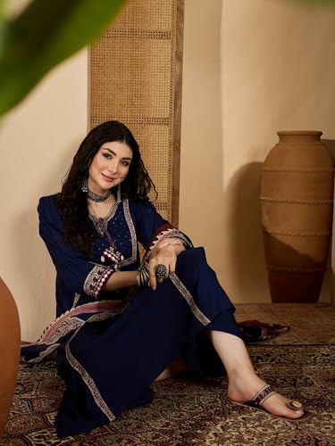 Image of Stylum Women's Solid Cotton Kurta Pant Dupatta Set