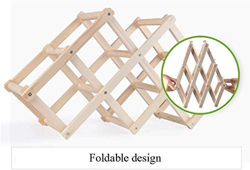 Soporte para botellas de vino plegable de madera 48x22x12.5cm miniatura 6