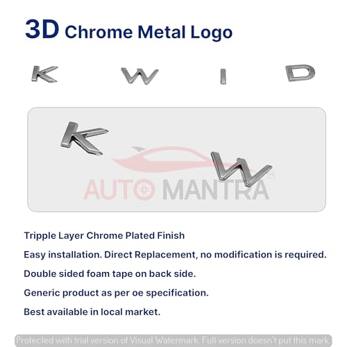 Image of Kwid Self Adhesive | Metal Sticker Logo Badge 3D Emblem Car Sticker