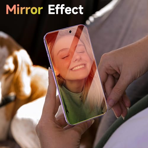 Image of (2 Pack Compatible with iPhone 14 Pro Max Privacy Screen Protector, Mirror 25 Degree Anti Spy Anti-Blue Light Red to Green Gradient with Easy Installation Kit No Air Bubbles
