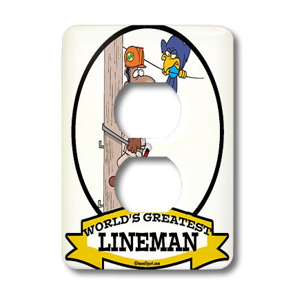 Plaque de 2 prises Lineman Dessin anime multicolore cache prise mural 3dRose LSP_103318_6 - 4