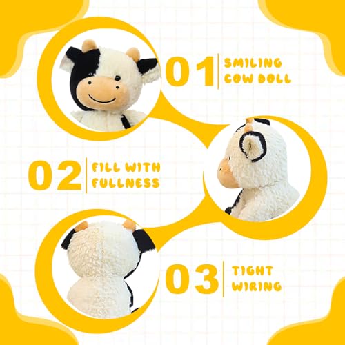 SGZIOO Kuh Kuscheltier, 30cm Plüschtier, Schwarz-Weißes Stofftier Zum Spielen & Kuscheln, Ideal als Niedliches Geburtstagsgeschenk (30CM)