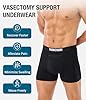 SUNCHIRI Vasectomy Underwear, Mens Boxer Briefs with 2 Custom Fit Ice Packs for Testicular Support & Scrotal Pain Relief, Underpants with Zip Pocket Design 2 Pack (2x Black, L)