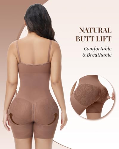 Image of SHAPESHE Shapewear for Women Faja Colombianas Moldeadoras Seamless Bodysuit | Built In Underwire, Short with Nipple Cover,Anti-slip Silicone Strips, Zipper Closure, Tummy Control, Butt Lifting,