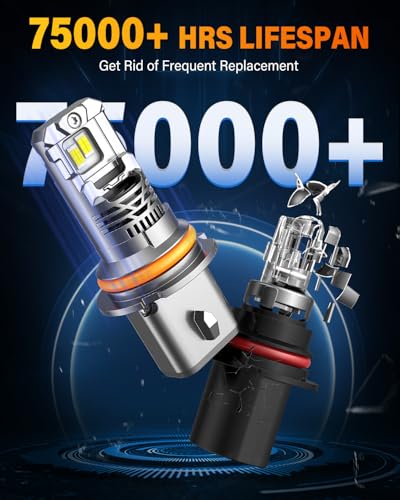 Image of Termitor 7th-Gen 9007 /HB5 LED Light Bulbs, 14X 90,000LM Ultra Brightness HB5 9007 Fog bulb, 6500K Real 1:1 Min Size, IP68 with Cooling Fan Long Lifespan, Trailer Fenders 2 Pack
