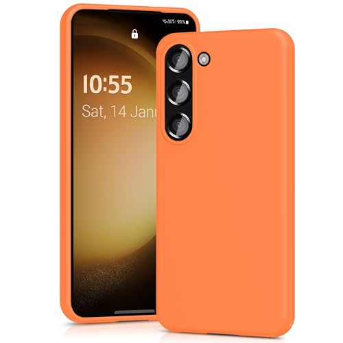 Coque Samsung S23 Plus silicone anti-poussière orange premium