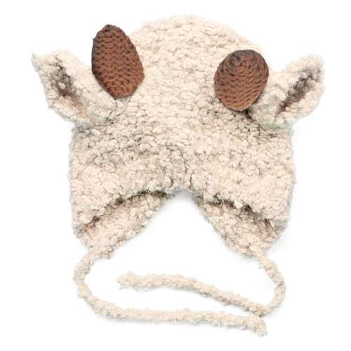 OhMill Toddler Knitted Hat Cute Deer Antlers Knitted Cap Winter Warmer Cap3